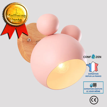 Appliques Murales Interieur Nordic chambre lampe de chevet personnalité créative enfants simple macaron bois